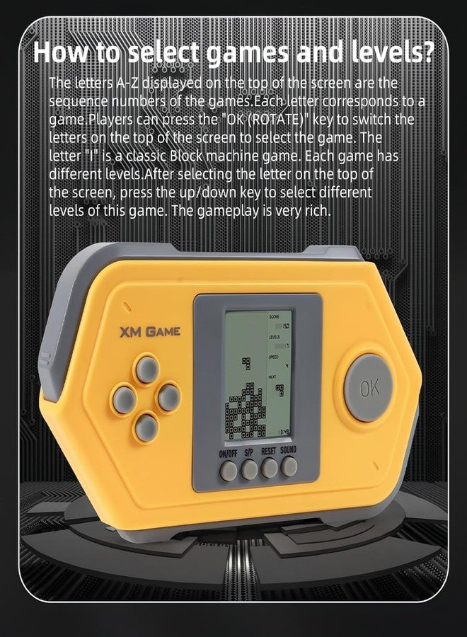 BeFunky Retro Block Game Console Cool Shape 26 Brick Games Silicone Button Powered by 2*AAA Batteries Speed/Difficulty Can Be Adjusted Handheld Game Children/Teens/Birthday (White) - Image 5